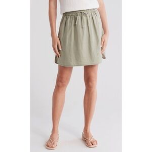 🆕 Madewell Linen Blend Curved-hem Mini skirt
